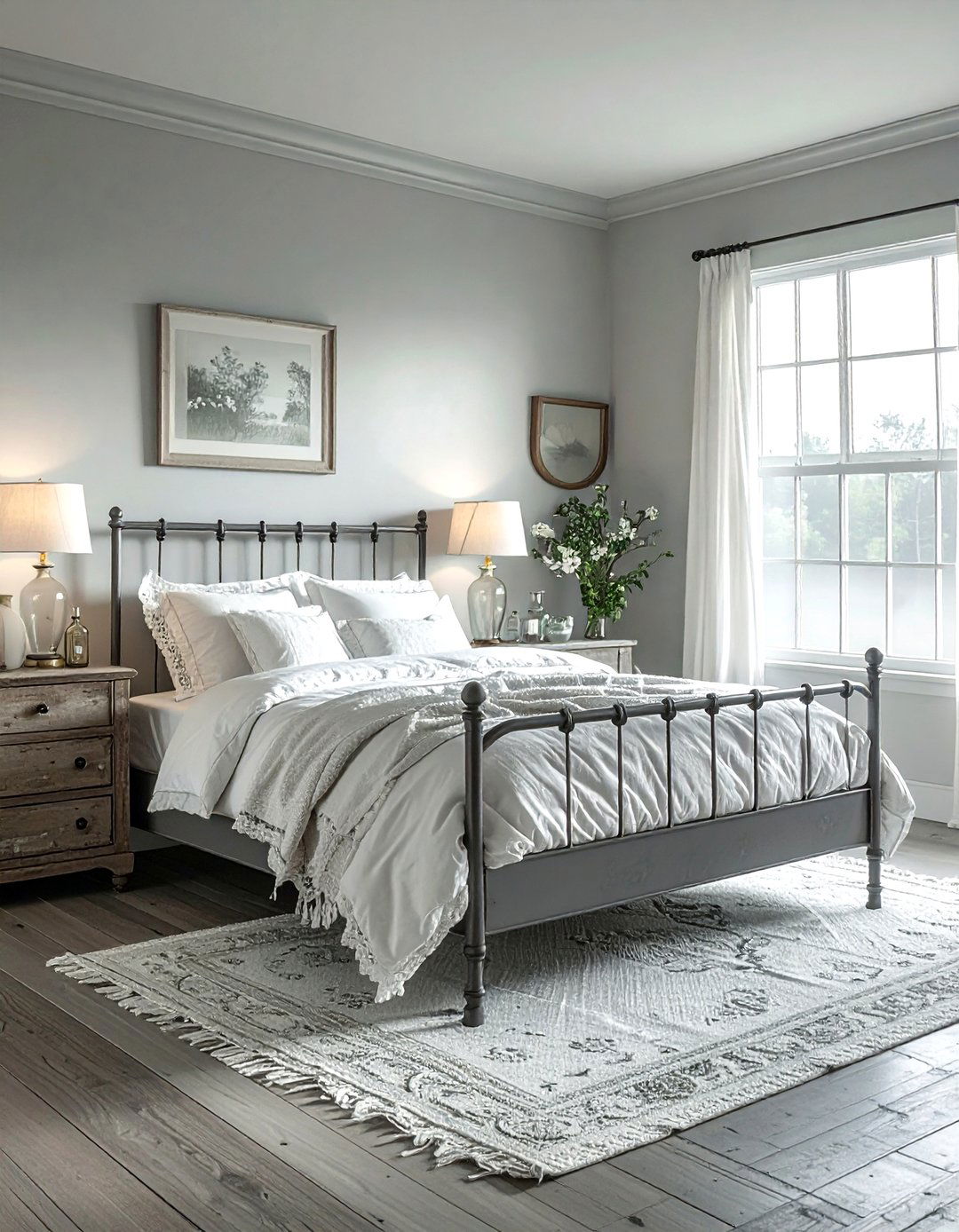 Misty Morning Grey Cottage Look - 30 coastal grey bedroom ideas