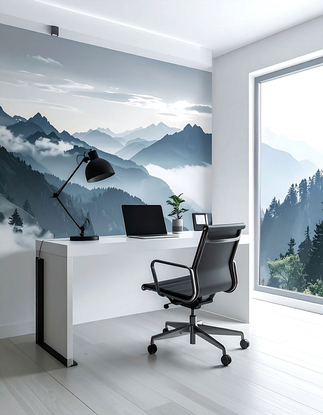 Misty Mountain Mural - 30 subtle wallpaper ideas