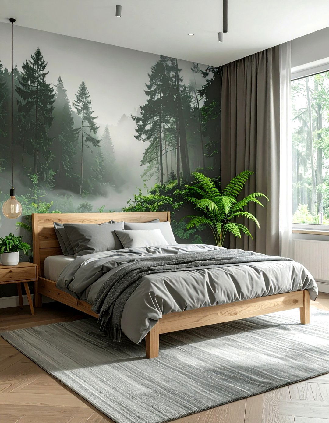 Misty forest wallpaper - 30 forest decor ideas