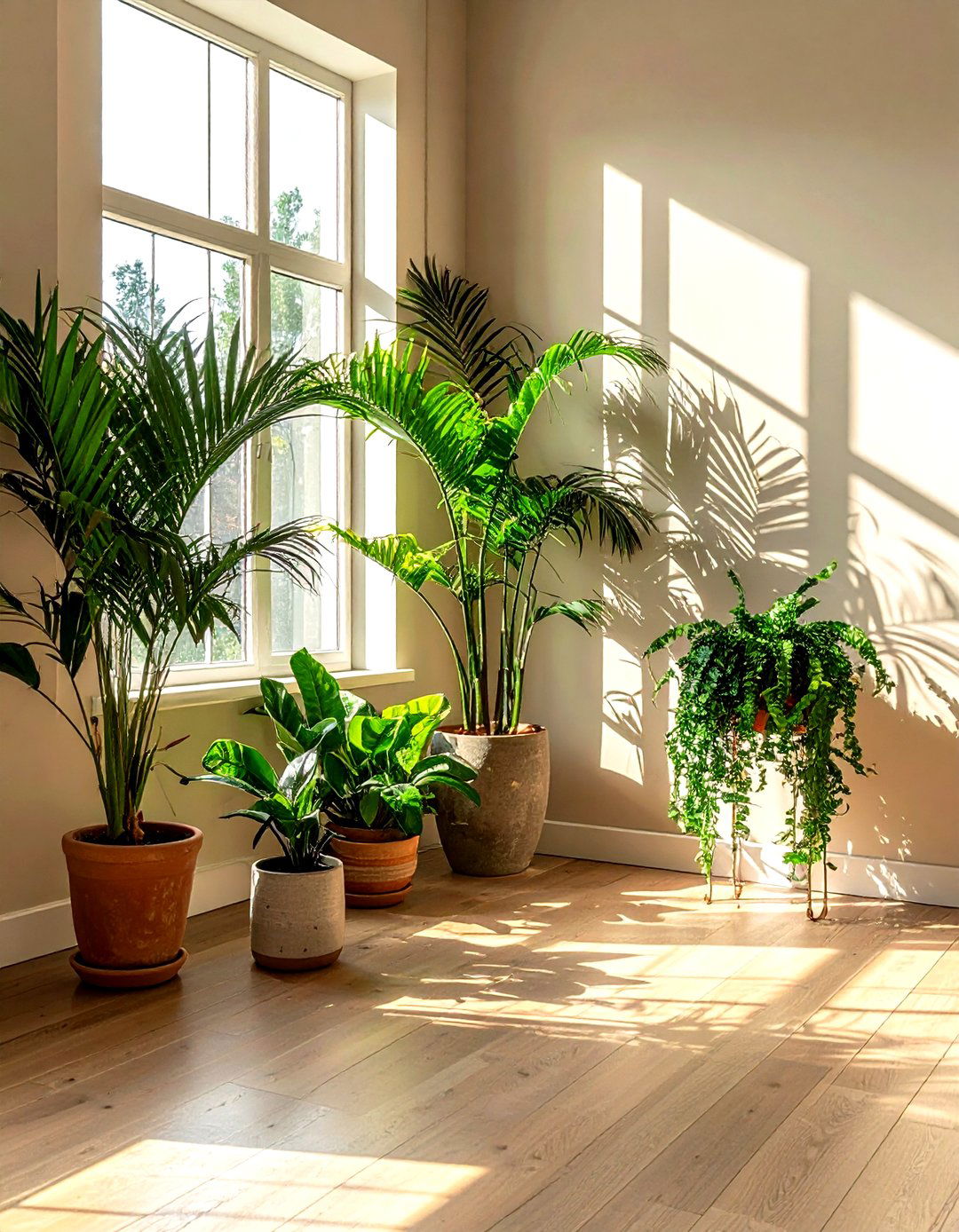 Mixed Height Indoor Plants - 30 decor asymmetry ideas