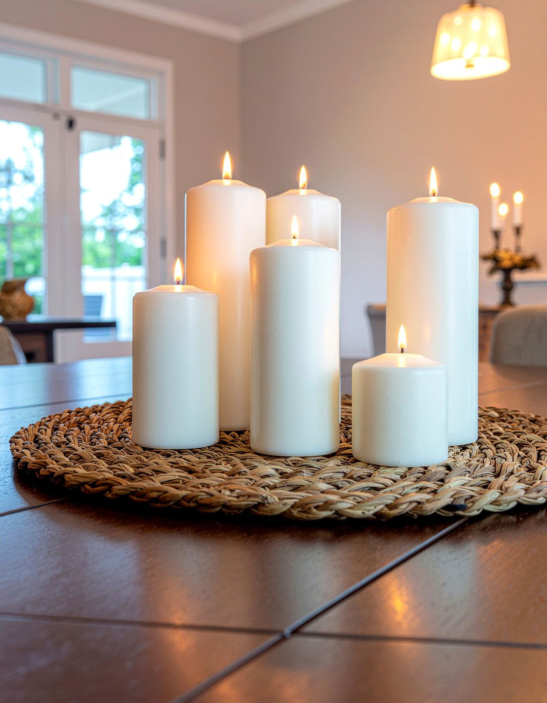 Mixed Height Pillar Candle Group - 30 candlelit dining room ideas