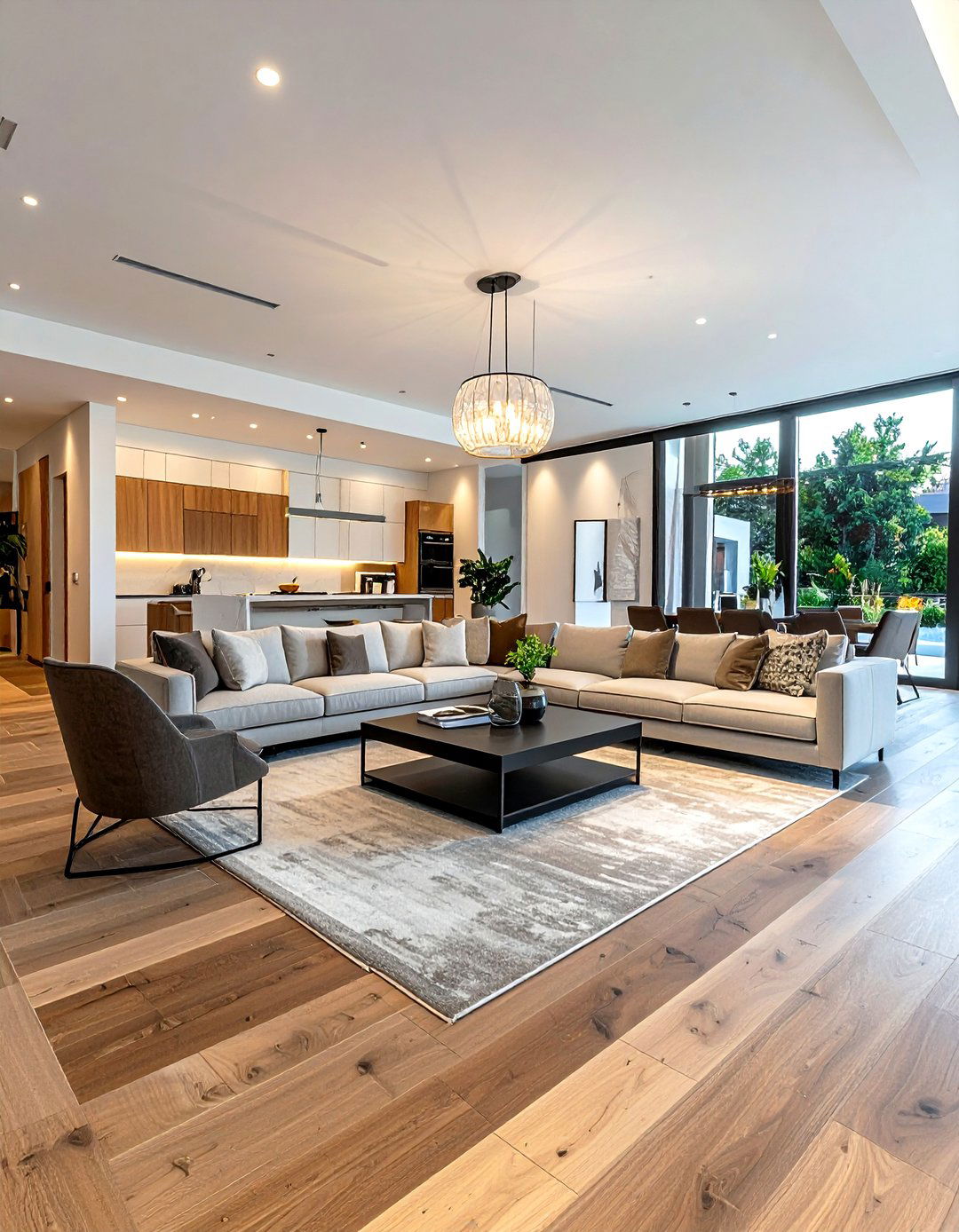 Mixed Material Floor - 30 living room floor design ideas