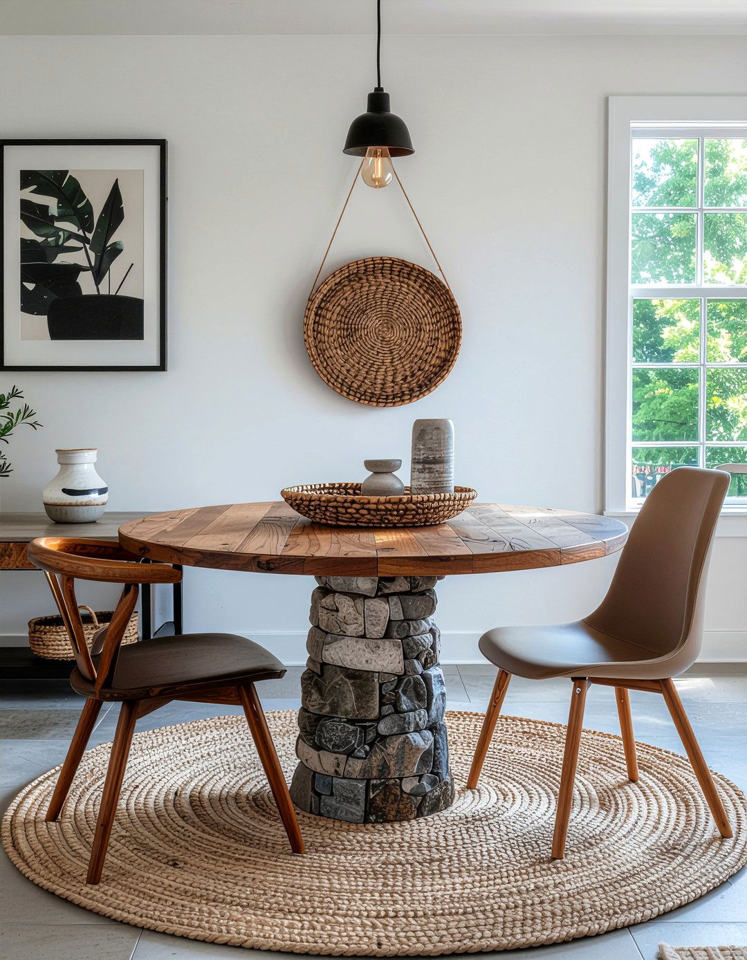 Mixed Material Furniture - 30 rustic modern dining room ideas