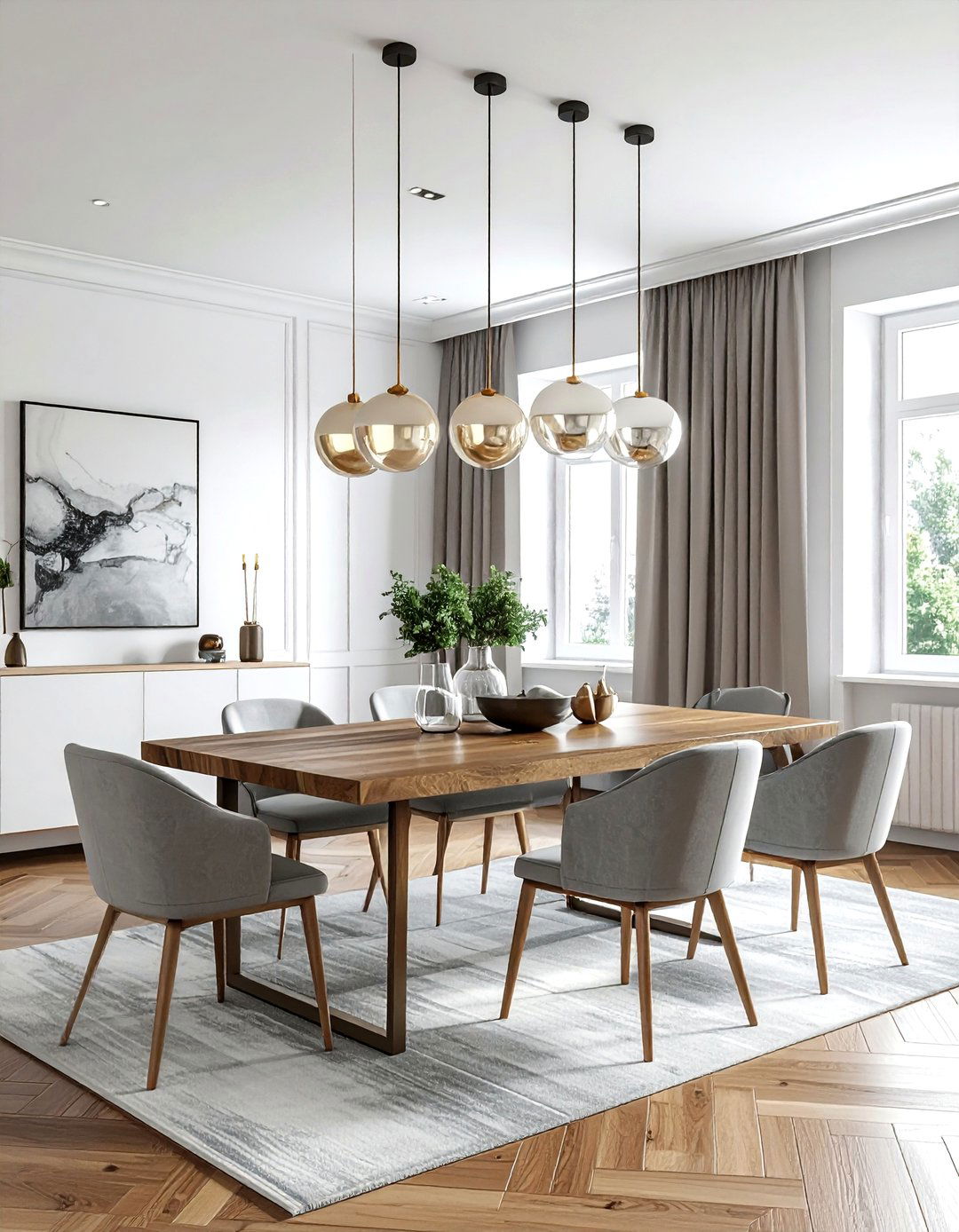 Mixed Material Pendant Light - 30 cluster pendant dining room ideas