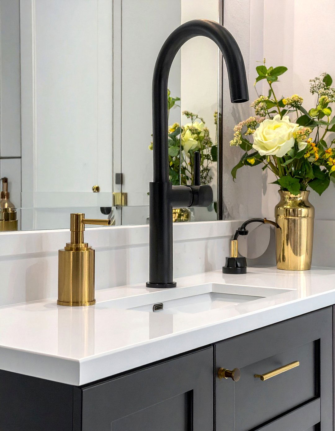Mixed Metal Hardware - 30 eclectic bathroom ideas