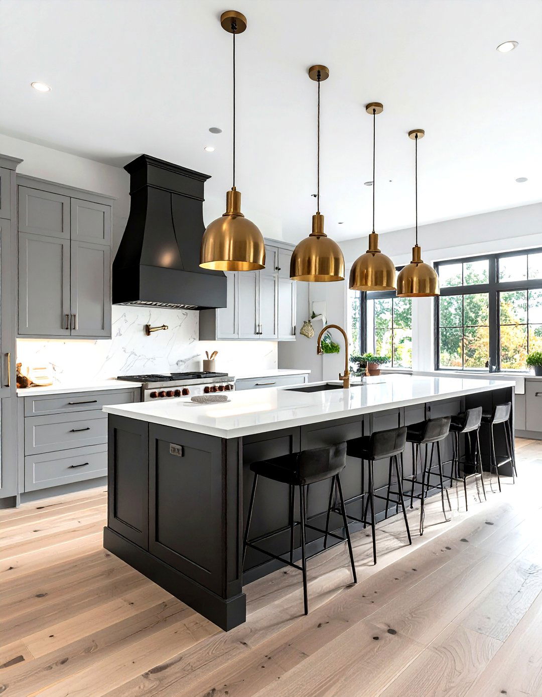 Mixed Metal Lighting - 30 kitchen layered lighting ideas