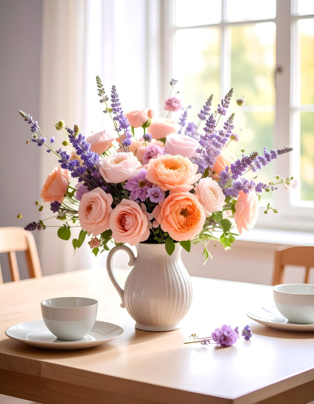 Mixed Pastel Bouquet - 30 dining room flower ideas