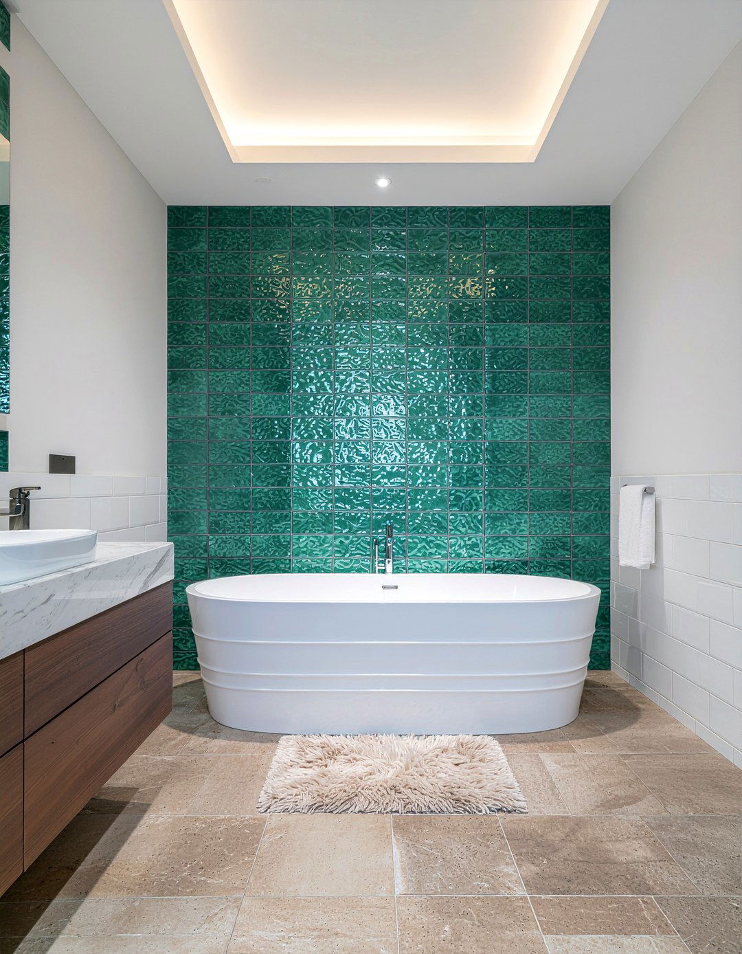 Mixed Texture Fluted Tile Bathroom - 30 fluted tile bathroom ideas