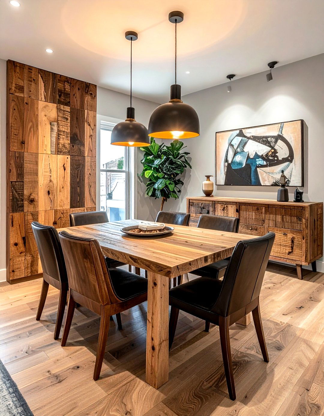 Mixed Wood Tone Dining Room - 30 wood dining room ideas