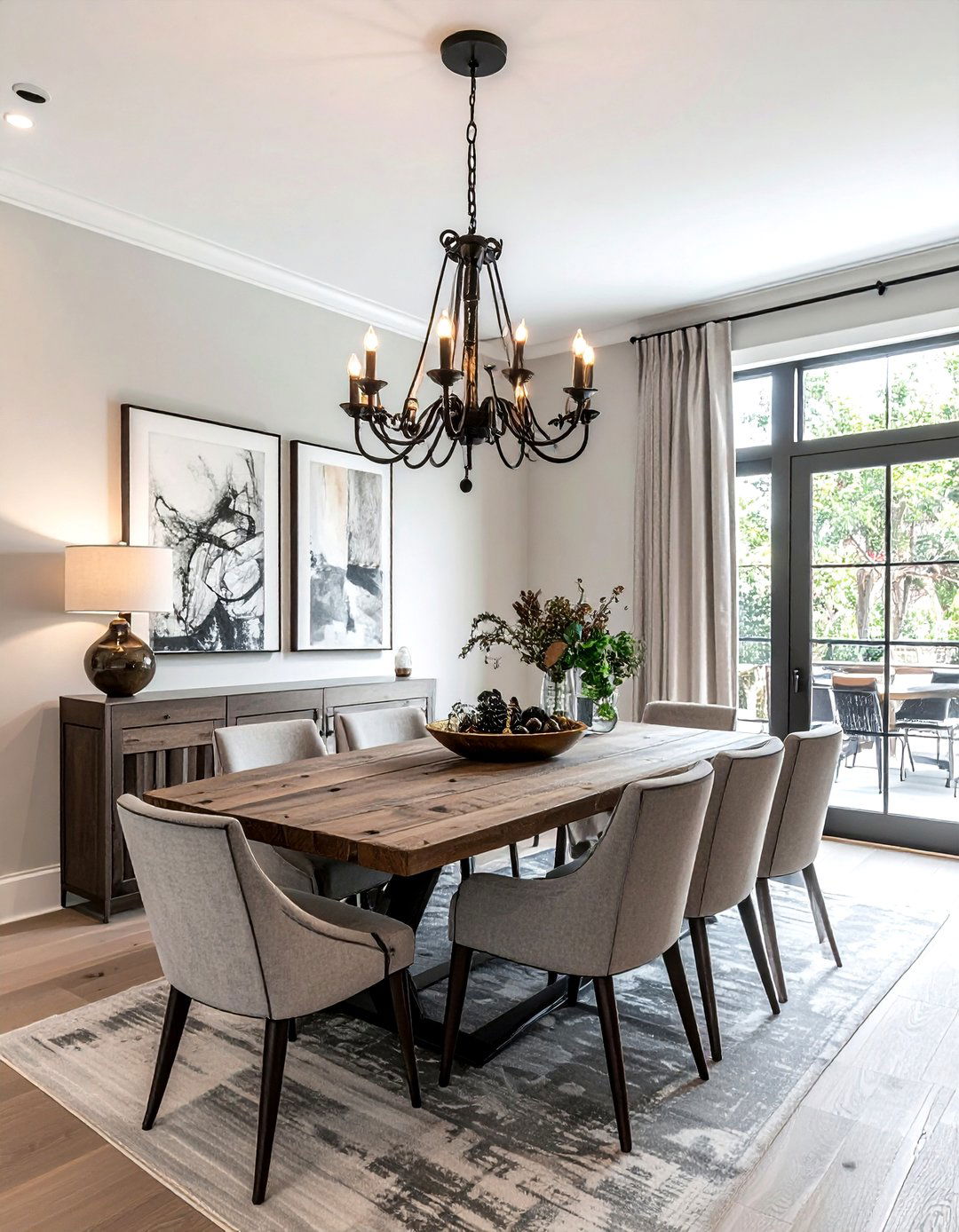 Mixed metal dining decor - 30 transitional dining room ideas