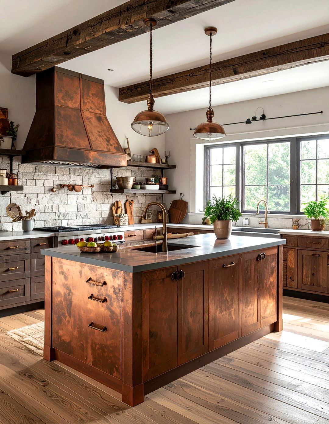 Mixed metal kitchen - 30 rustic kitchen ideas