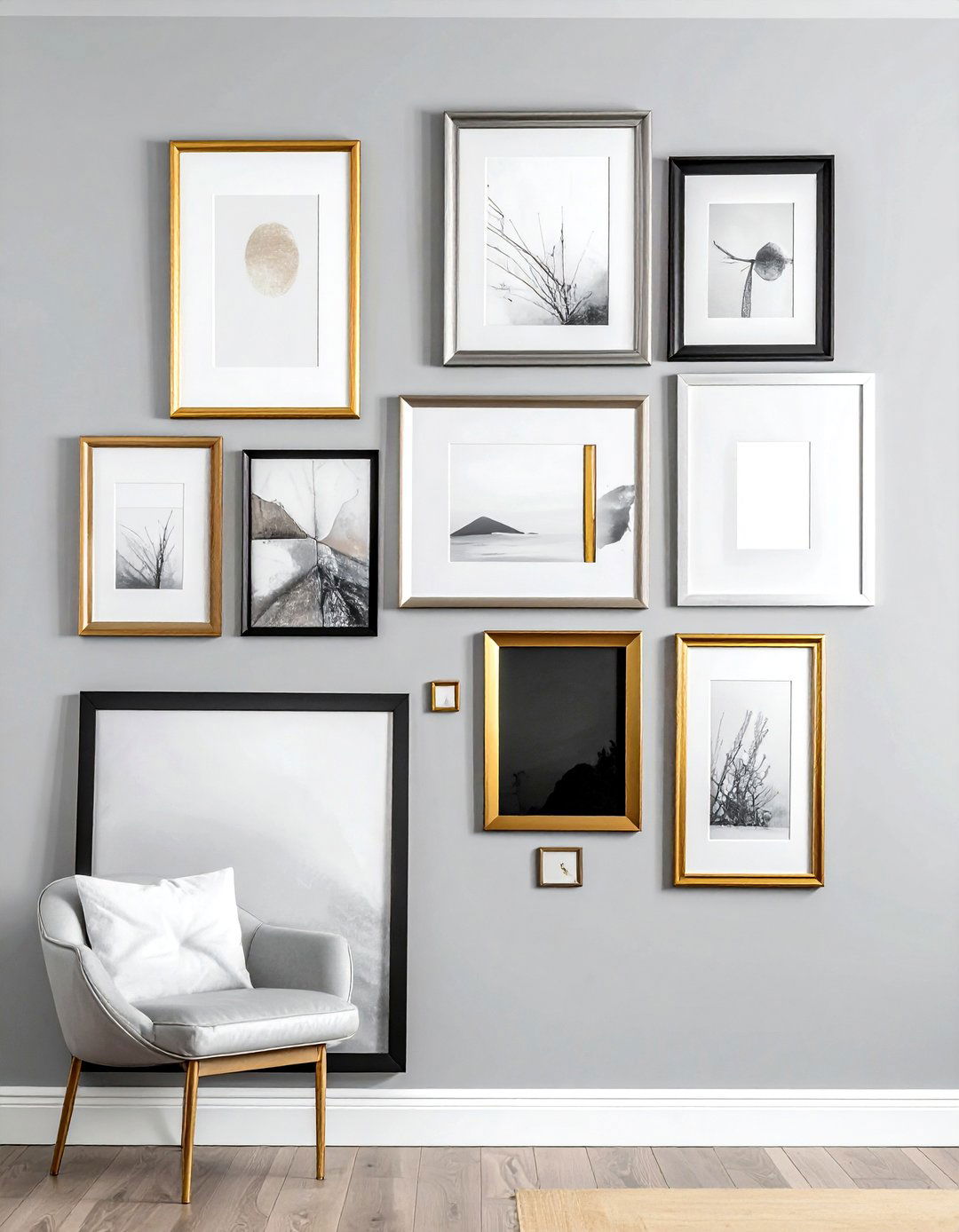 Mixed metal picture frames - 30 mixed metal decor ideas