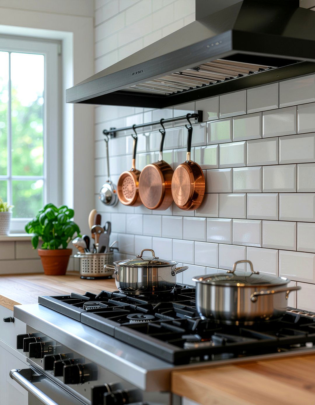 Mixed metal pot racks - 30 mixed metal kitchen ideas