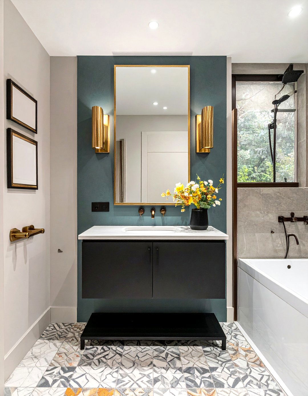 Mixed metal vanity lamp - 30 bathroom sconce ideas