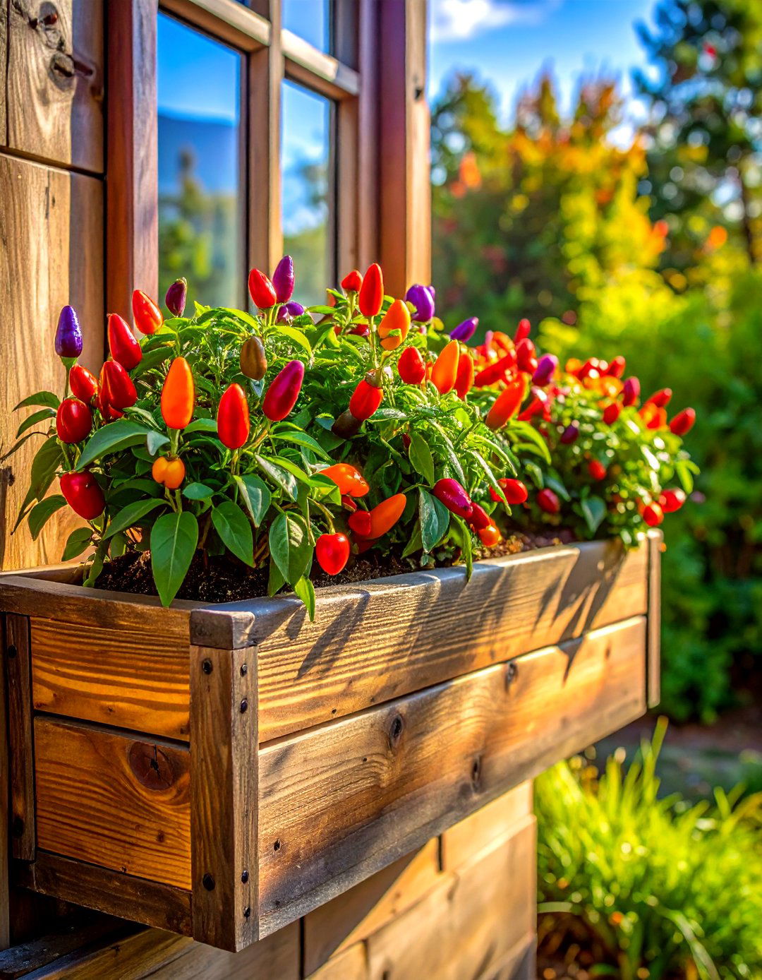 Mixed ornamental pepper window box - 30 window box ideas