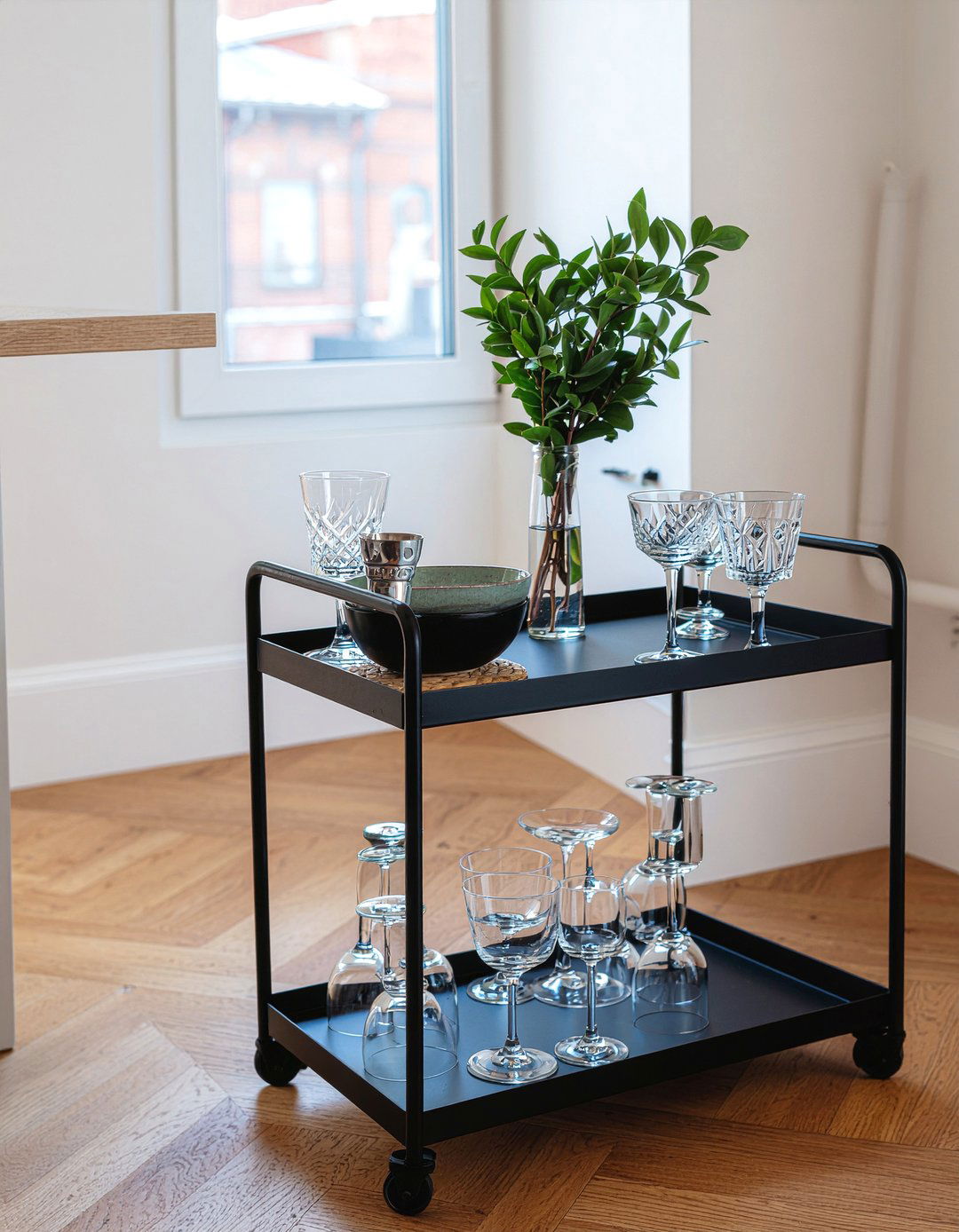 Mobile Bar Cart - 30 rental dining room ideas