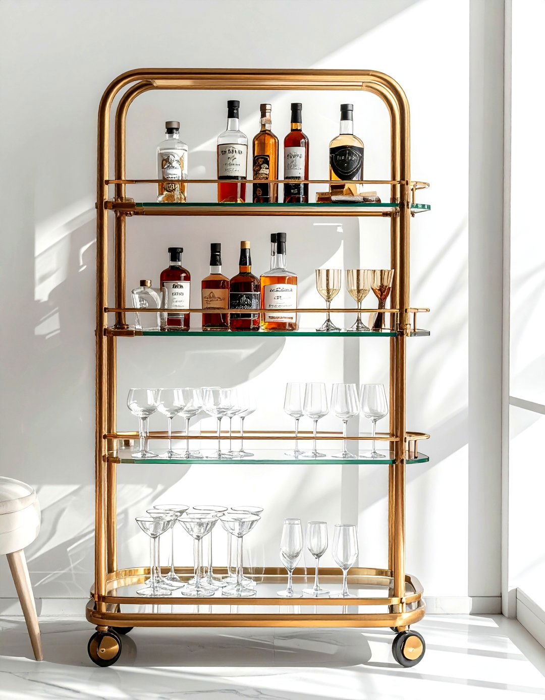 Mobile Bar Cart Storage - 30 dining room under bed storage ideas