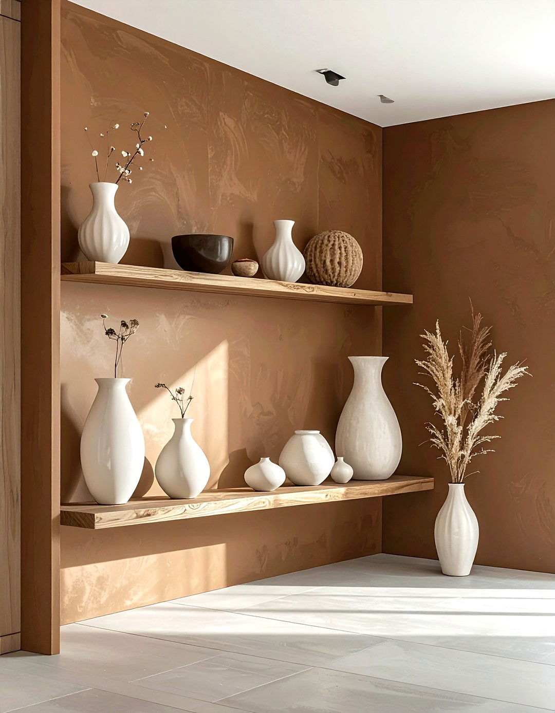 Mocha Brown Accent Wall - 30 brown decor ideas
