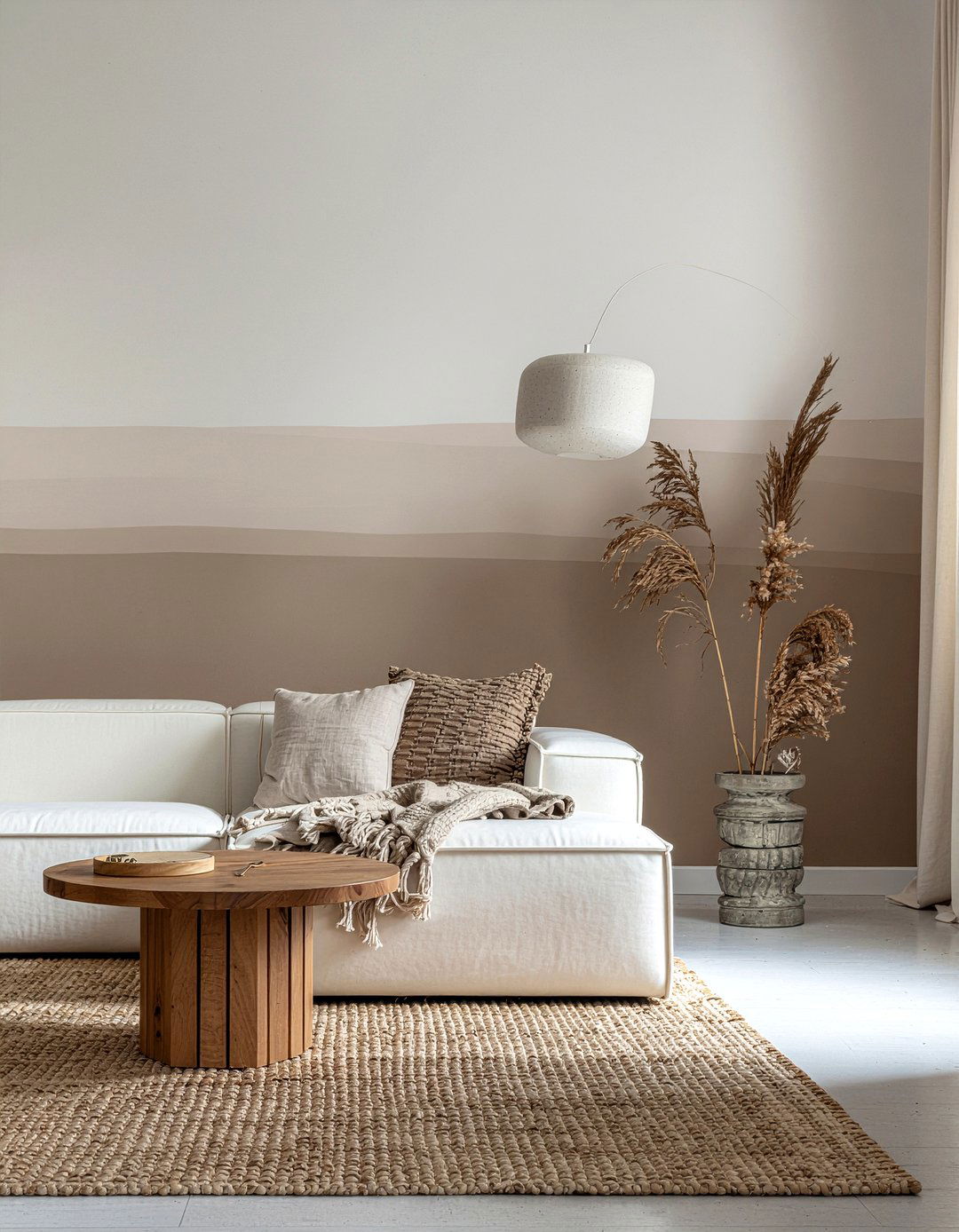 Mocha Ombre Wall - 30 living room ombre wall ideas