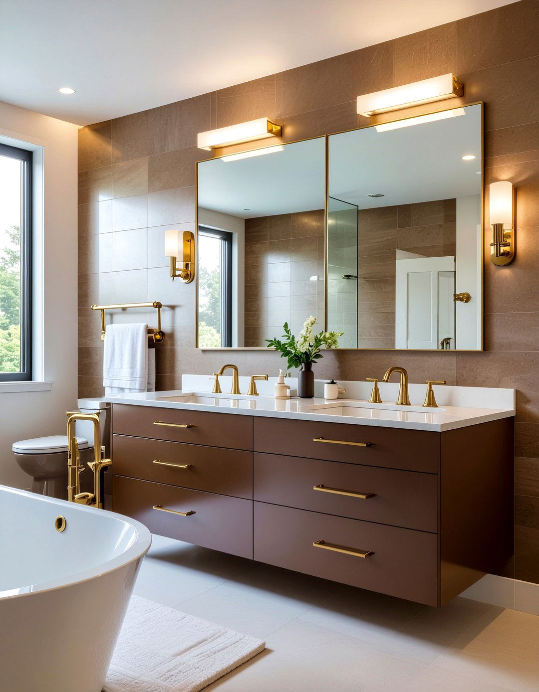 Mocha and gold bathroom - 30 mocha bathroom ideas