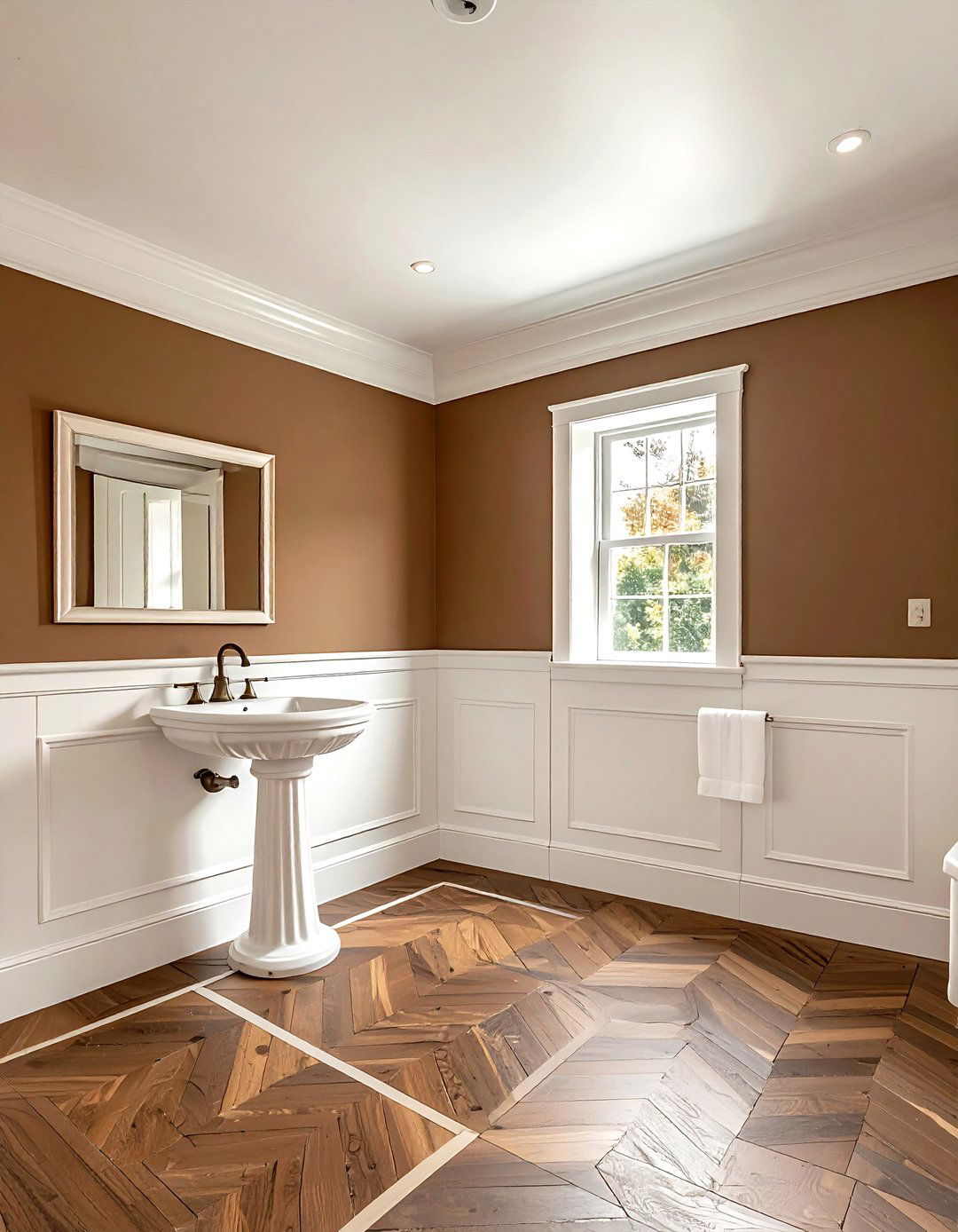 Mocha bathroom walls - 30 brown and white bathroom ideas