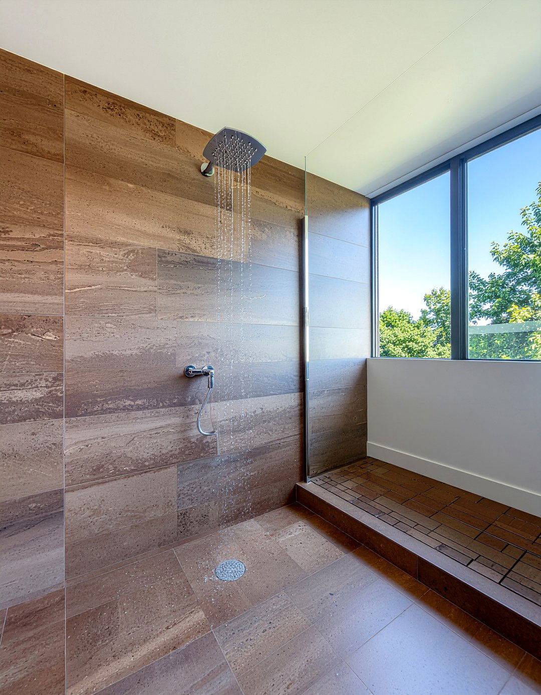 Mocha walk in shower - 30 mocha bathroom ideas