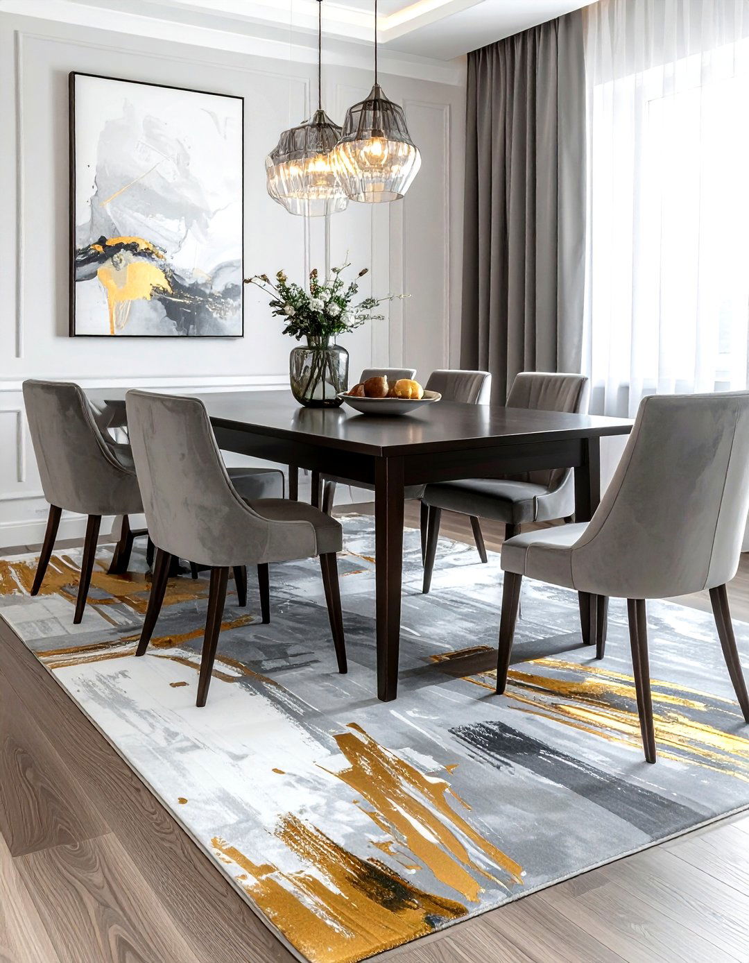 Modern Abstract Rug - 30 indoor outdoor rug dining room ideas