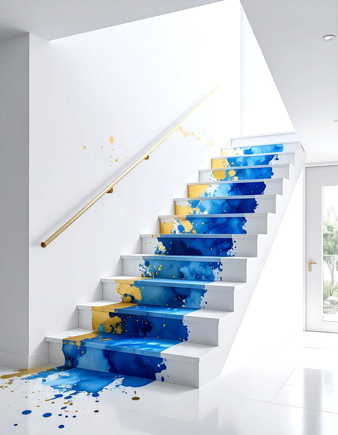 Modern Abstract Stair Runner - 30 stair runner ideas