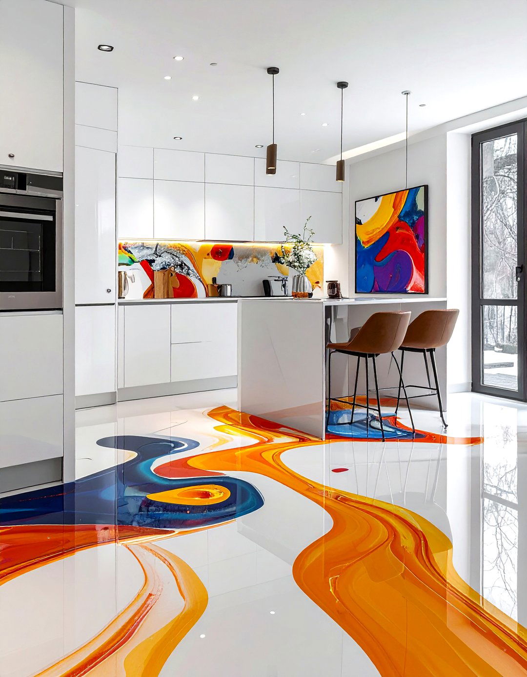 Modern Abstract Vinyl Floor - 30 vinyl floor kitchen ideas
