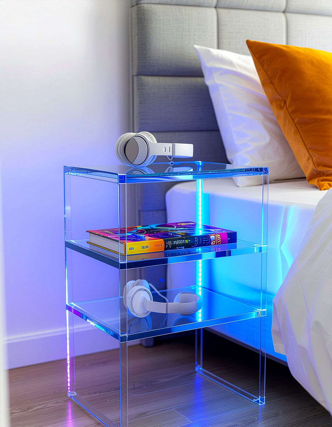 Modern Acrylic Bedside Shelf - 30 bedroom wall mounted nightstands