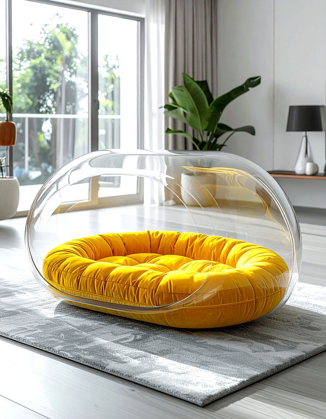 Modern Acrylic Pet Bed - 30 pet bed living room ideas