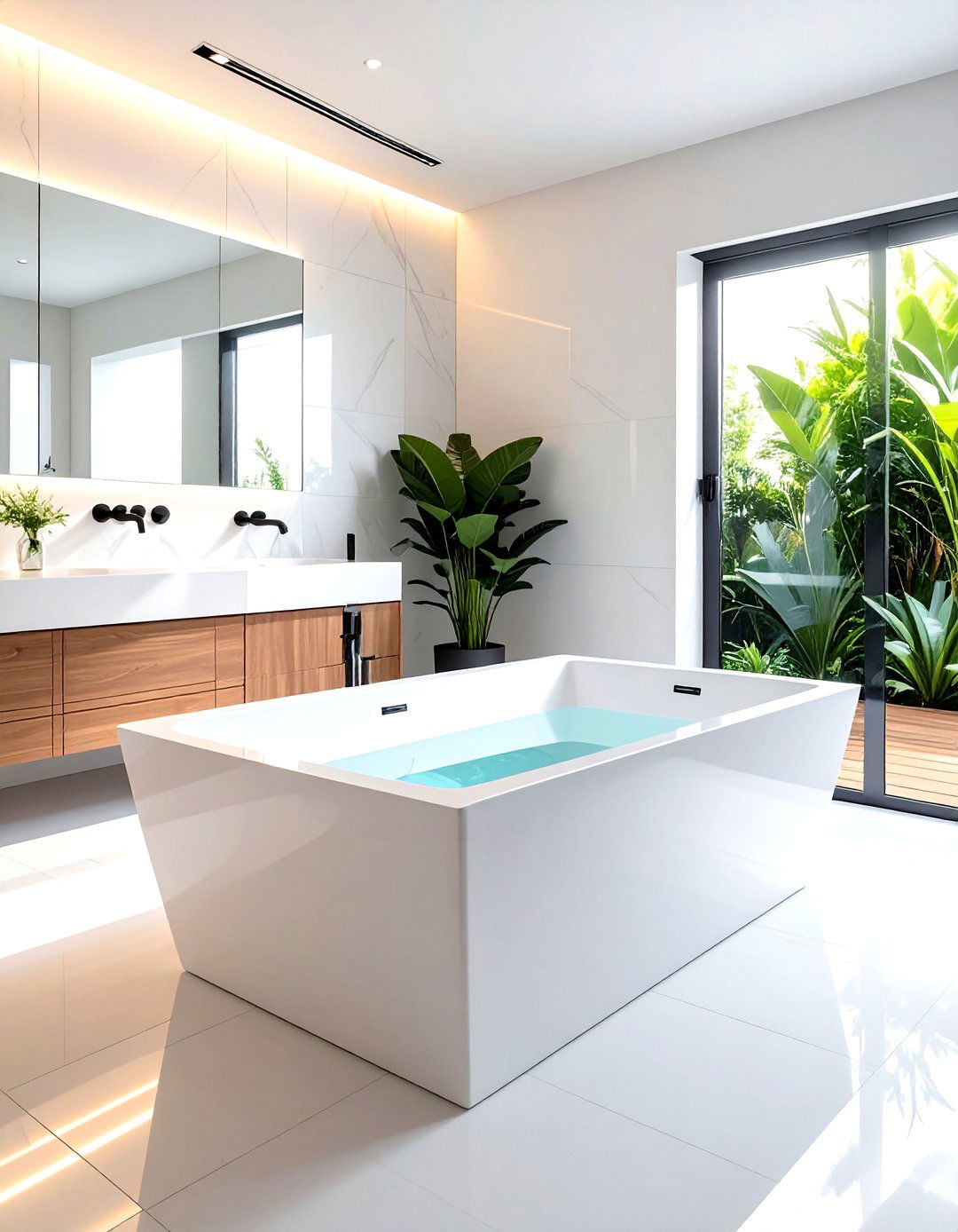 Modern Acrylic Soaking Tub - 30 soaking tub ideas