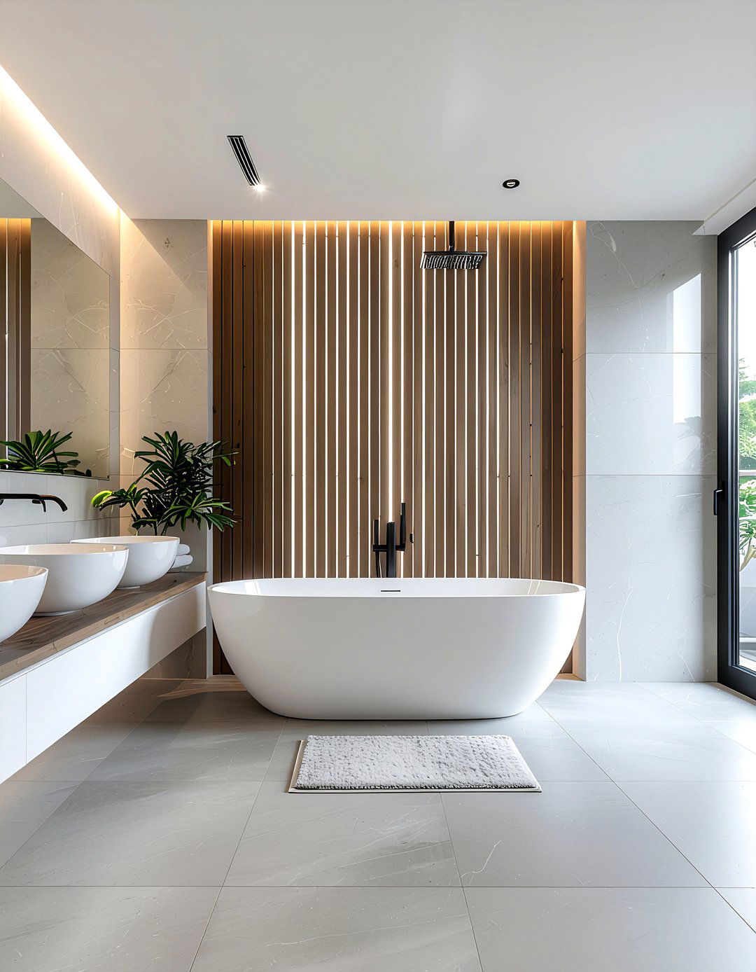 Modern Bathroom Slat Wall - 30 bathroom paneling ideas