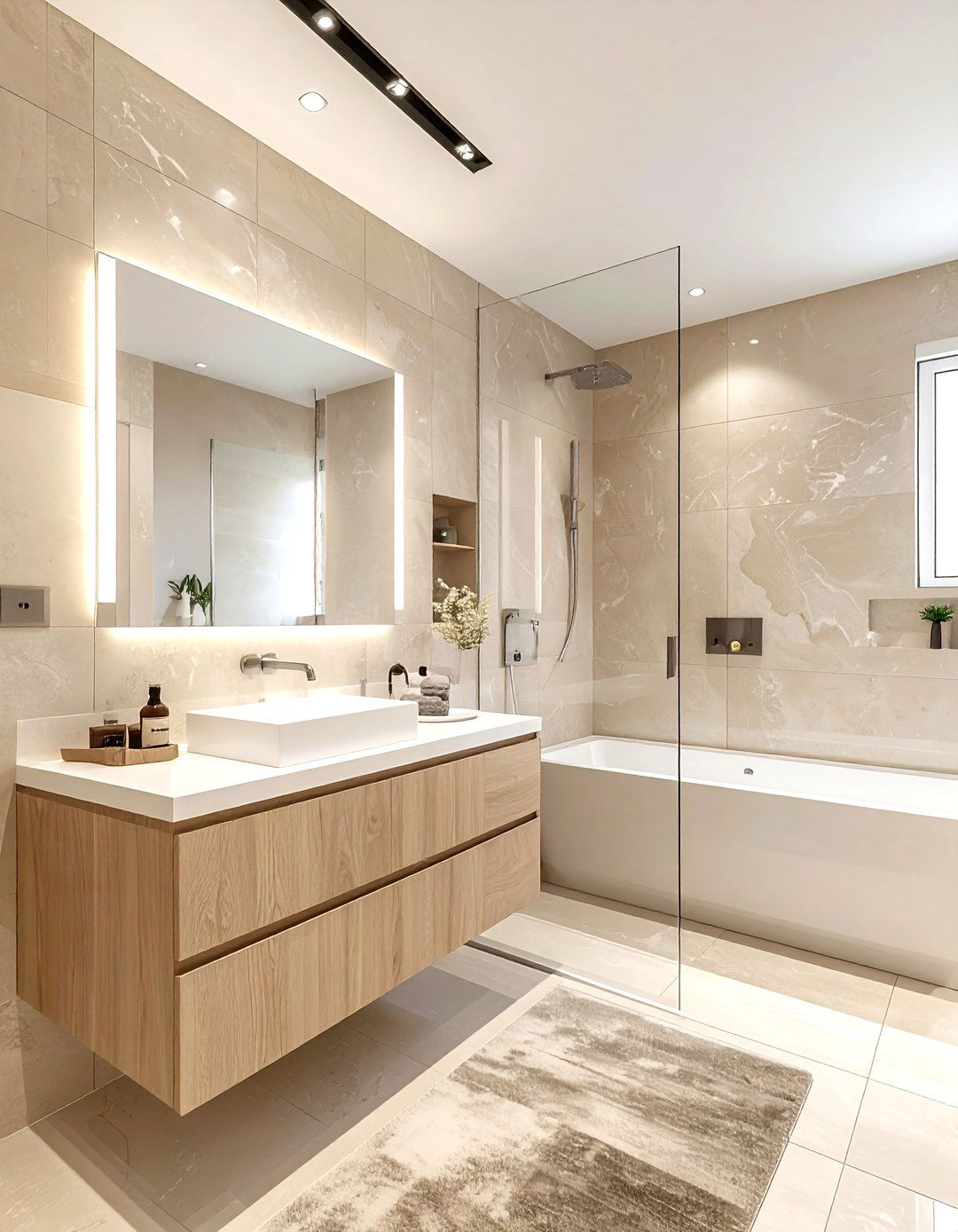 Modern Beige Bathroom - 30 neutral bathroom ideas