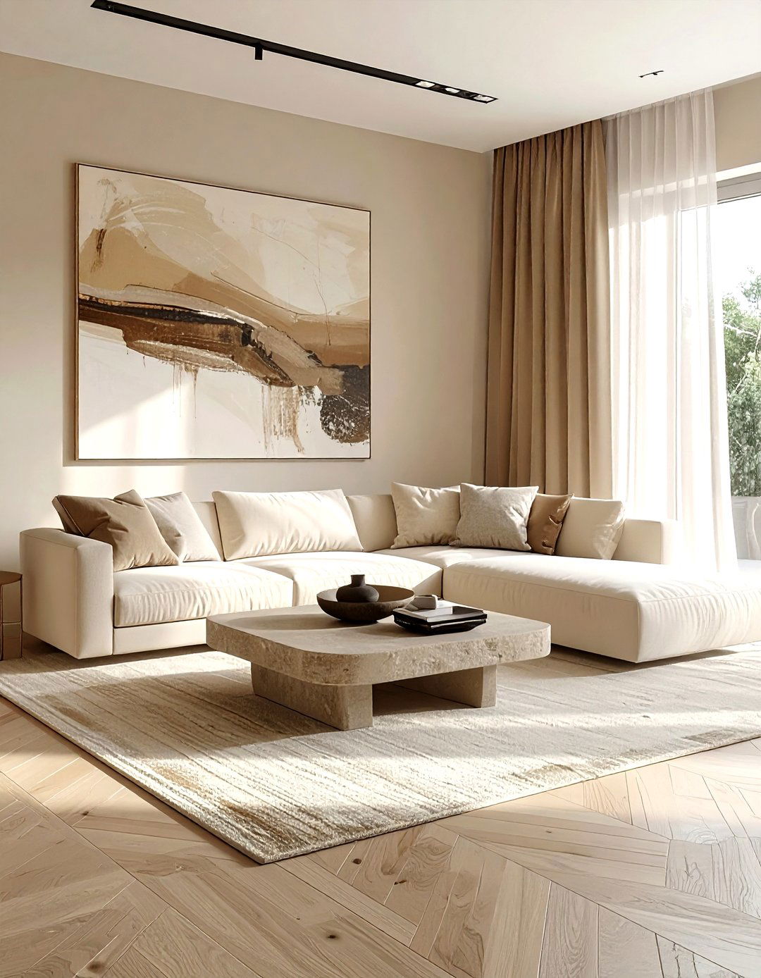 Modern Beige Living Room - 30 minimalist beige living room ideas