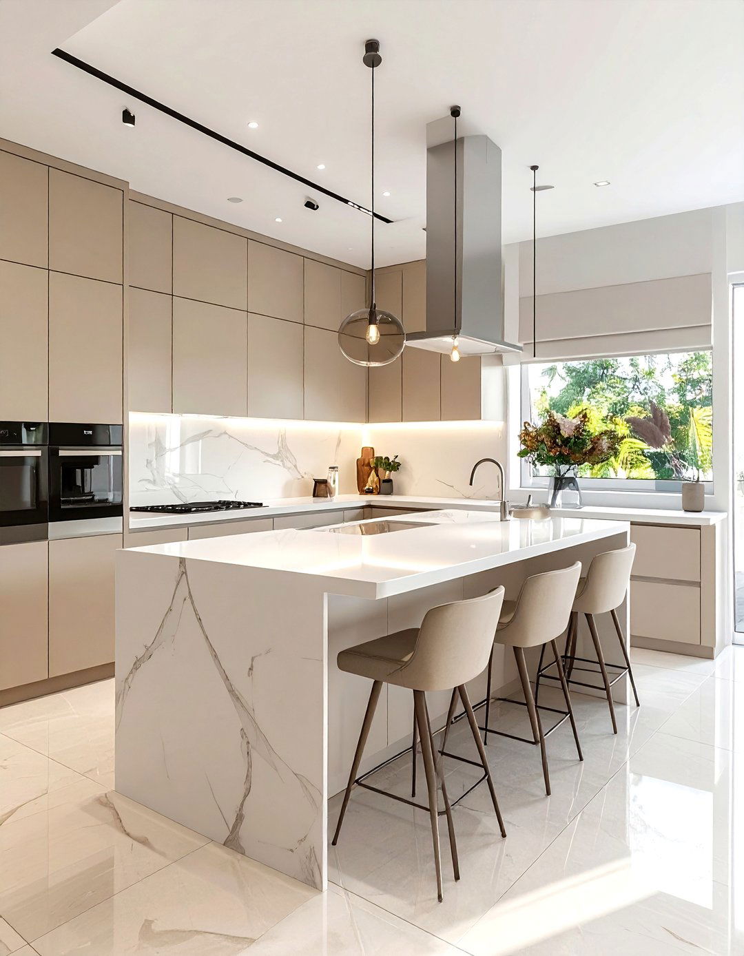 Modern Beige and White Kitchen - 30 beige and white kitchen ideas