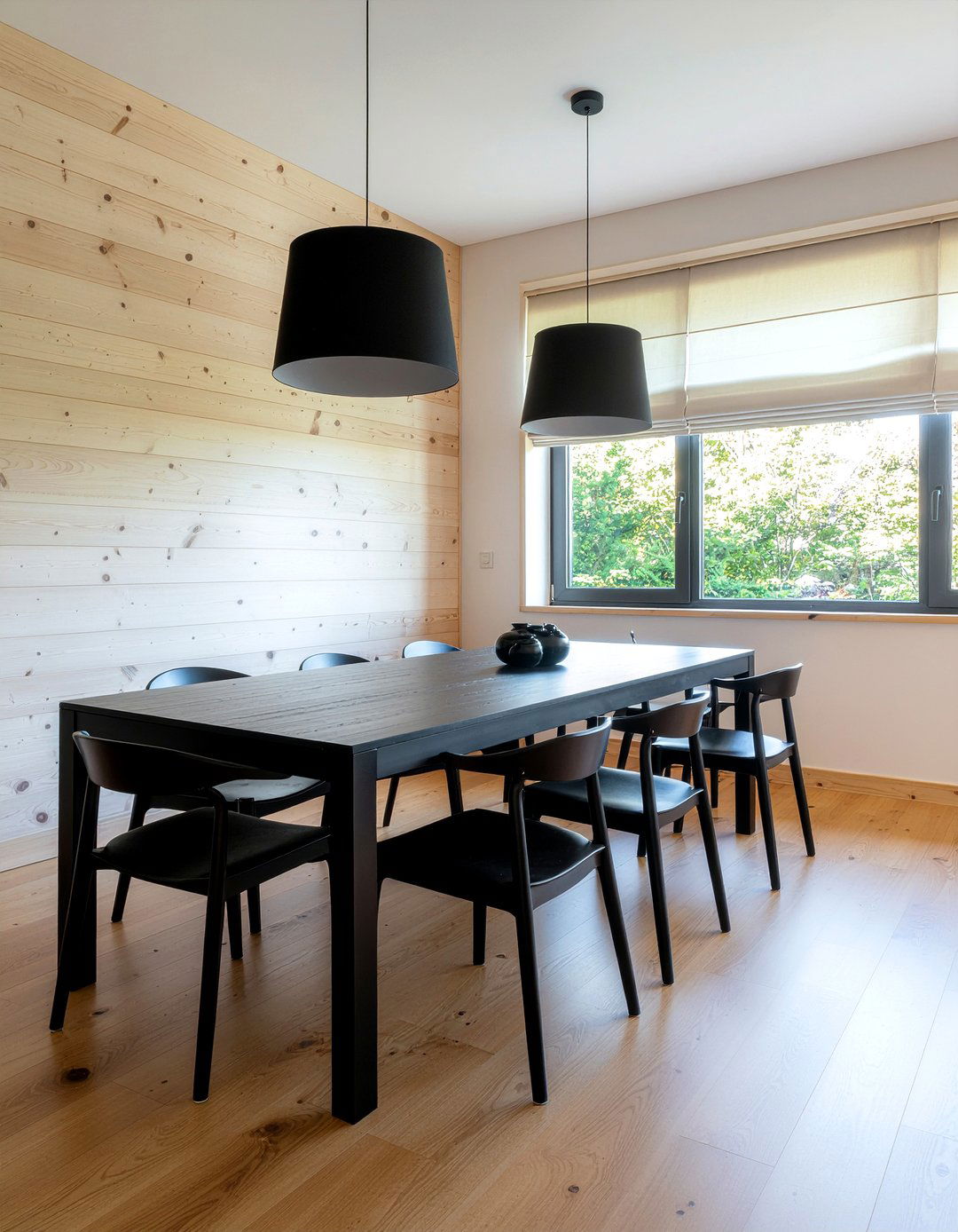 Modern Black Accents - 30 Japanese dining room ideas