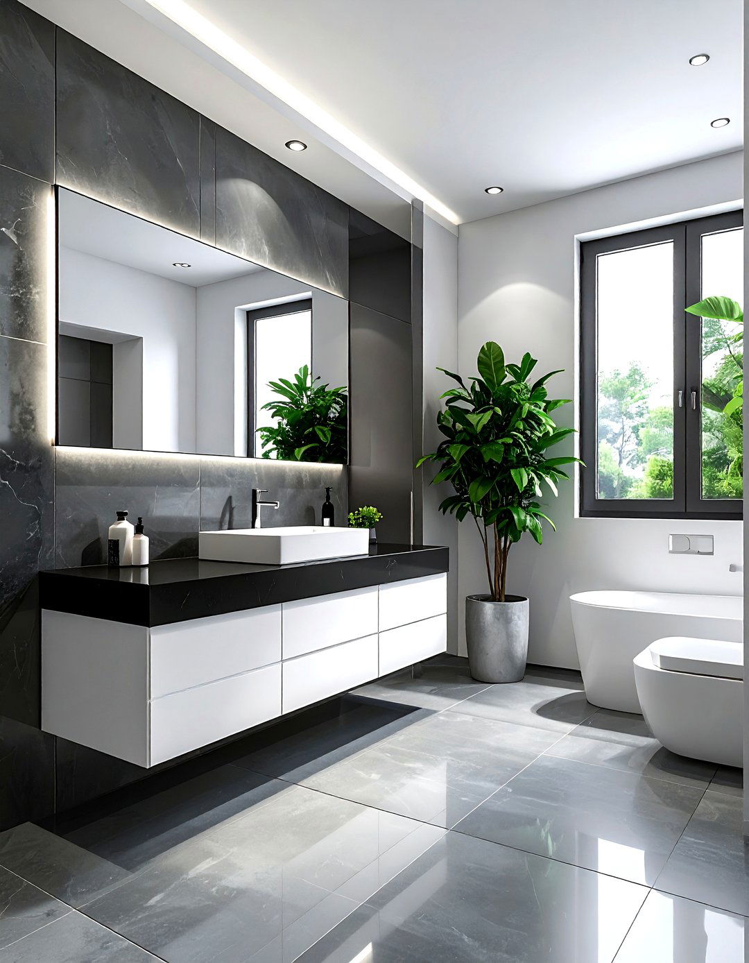 Modern Black And White Bathroom - 30 white and black bathroom ideas