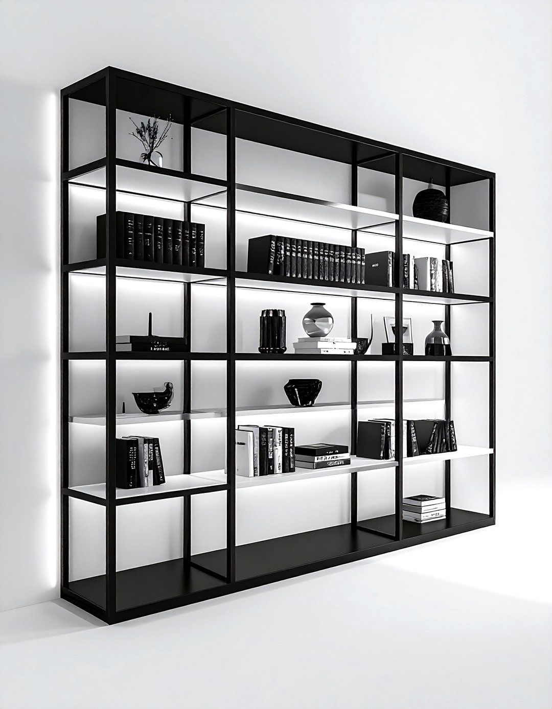 Modern Black And White Bookshelf - 30 black and white decor ideas