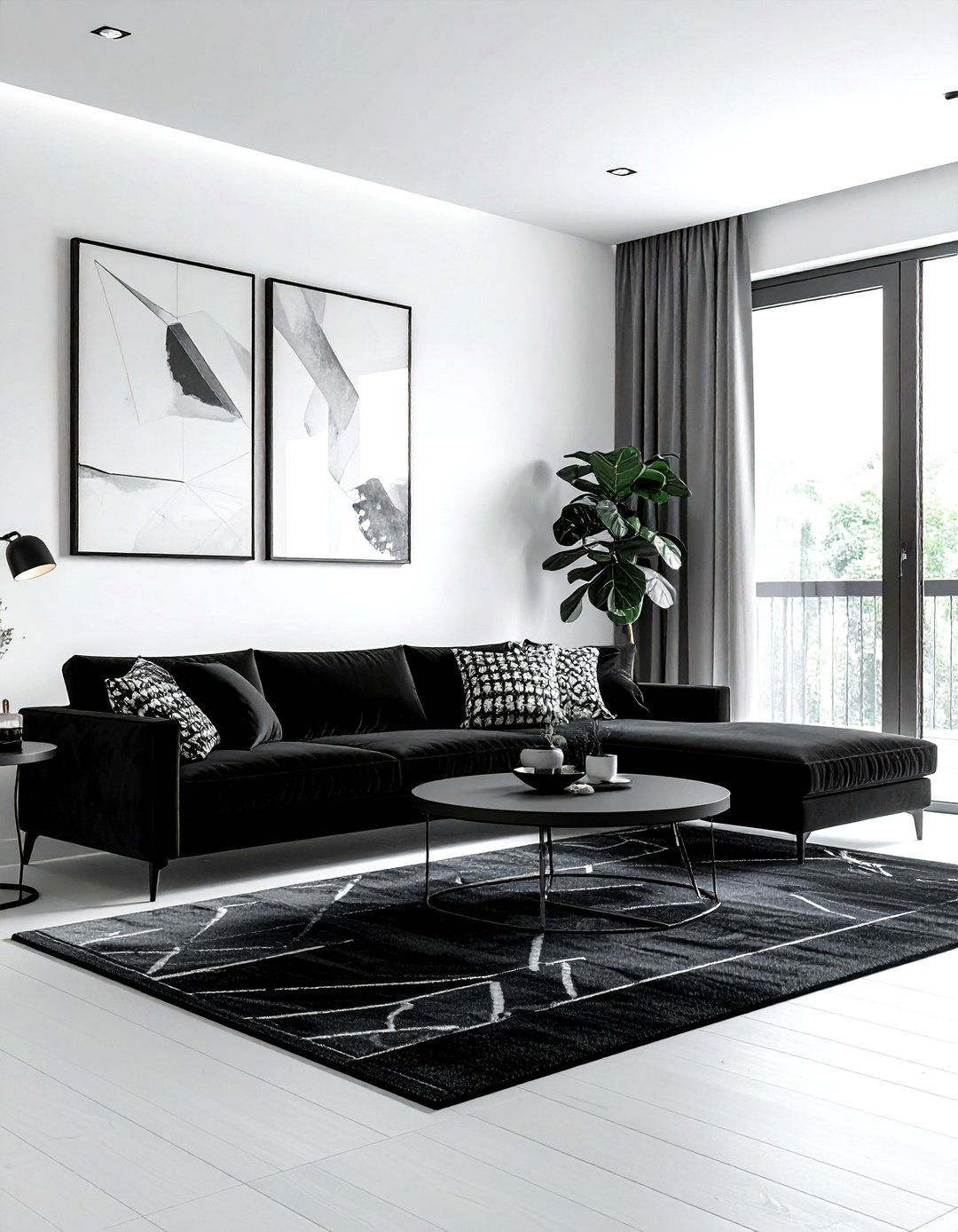 Modern Black And White Living Room - 30 black and white decor ideas