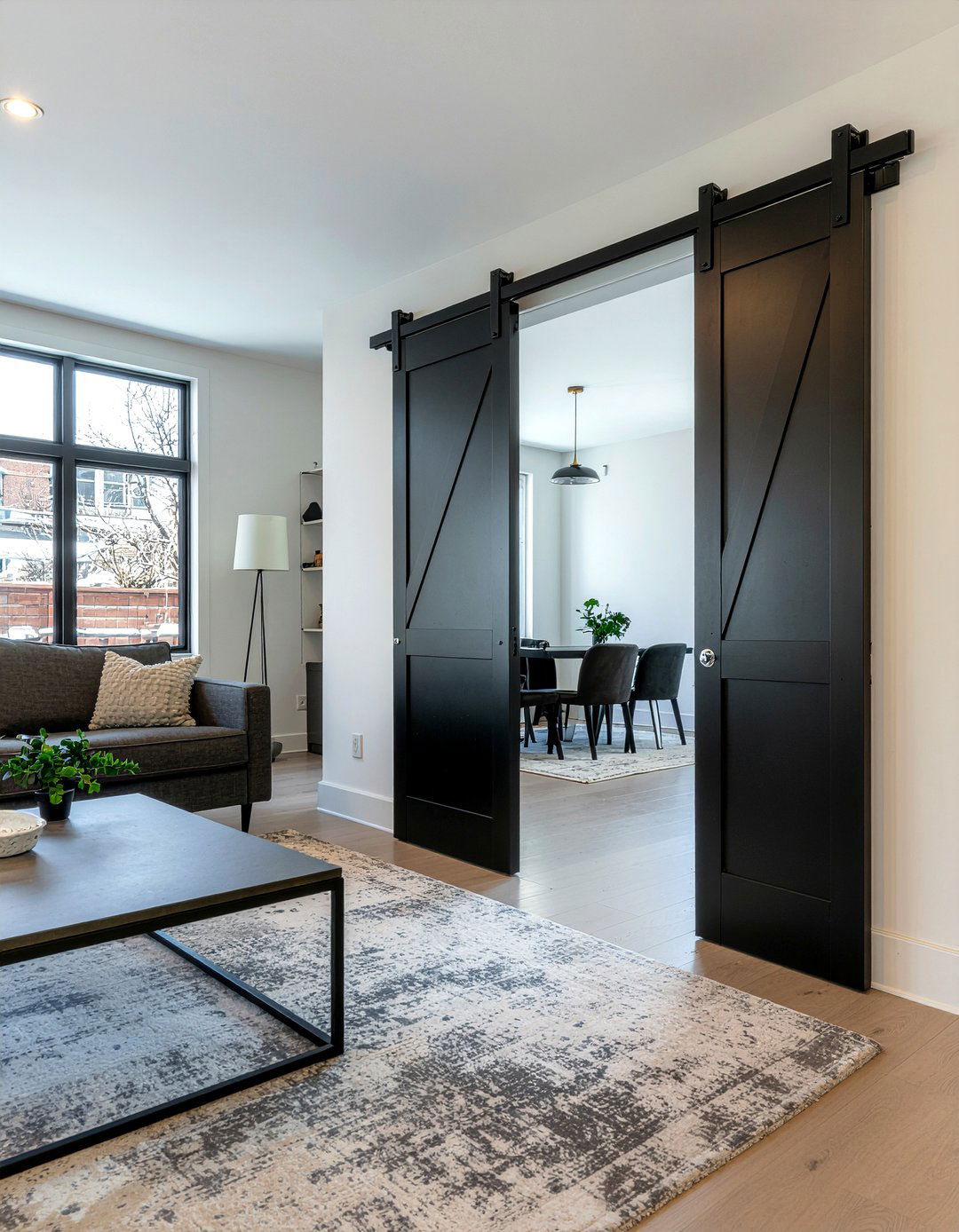 Modern Black Barn Door - 30 living room barn doors