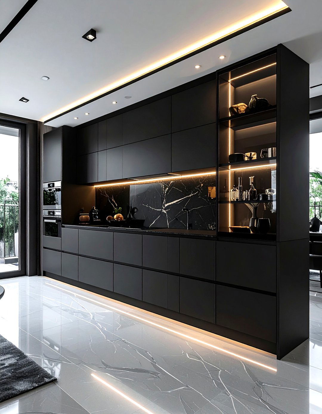 Modern Black Cabinetry - 30 dining room built-in storage ideas