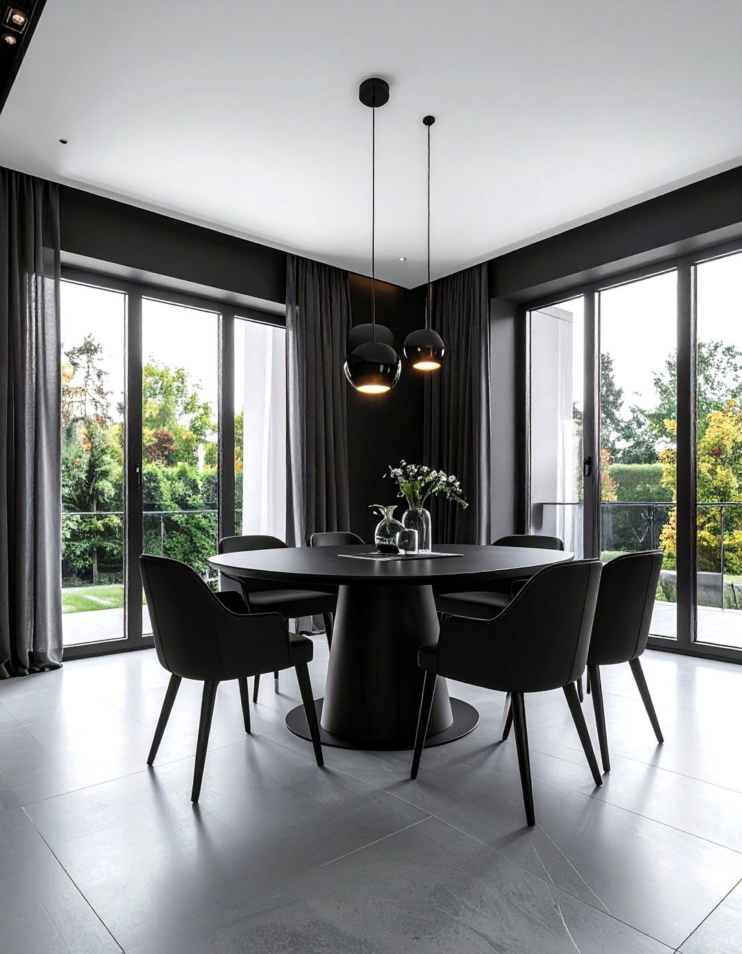 Modern Black Dining Room - 30 black dining room design ideas