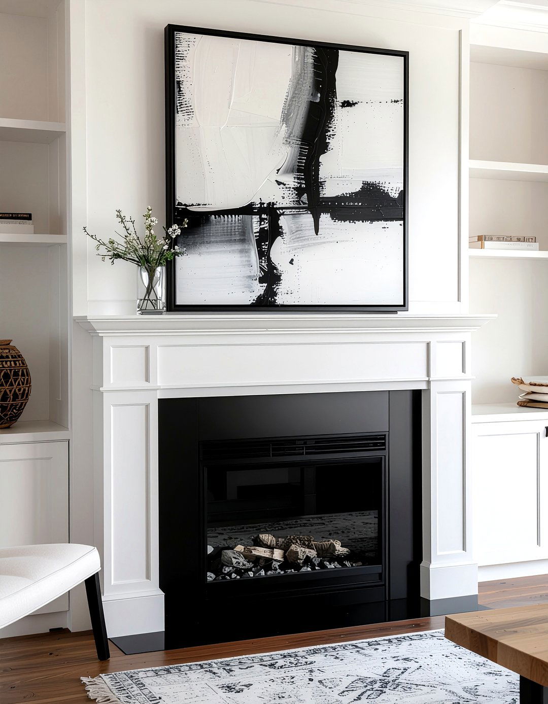 Modern Black Frame - 30 everyday mantel ideas