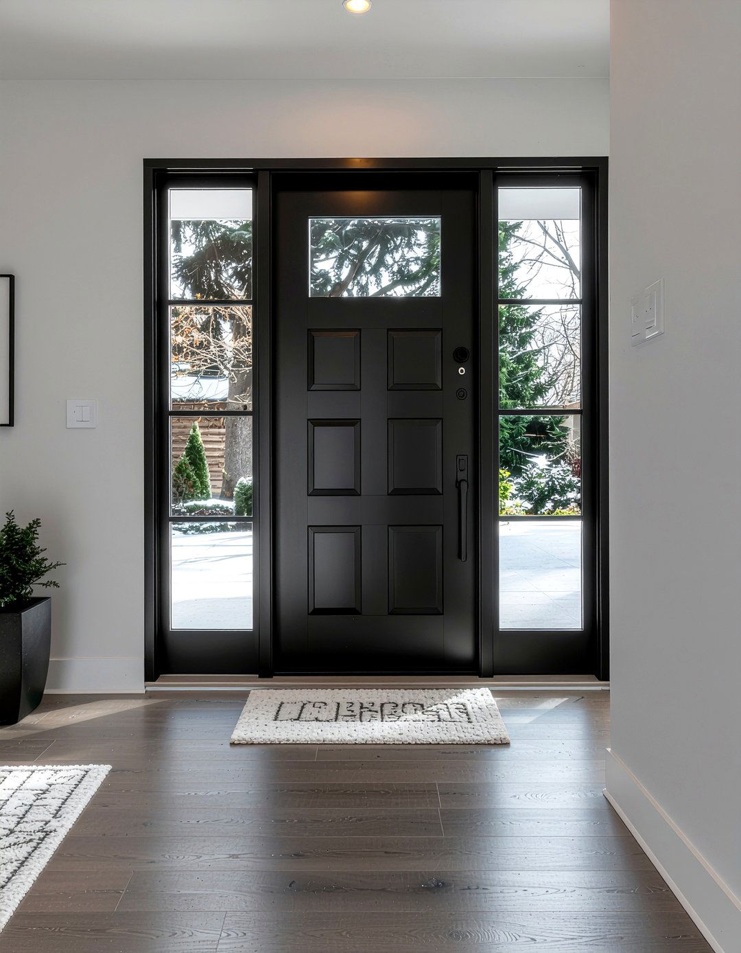 Modern Black Front Door - 30 entryway decor ideas