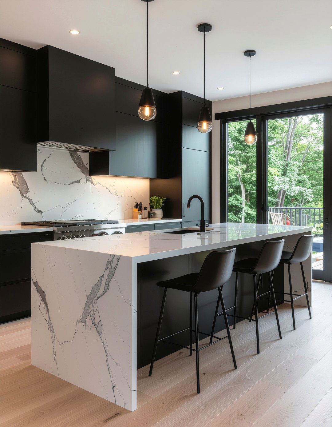 Modern Black Kitchen Island - 30 DIY kitchen island ideas