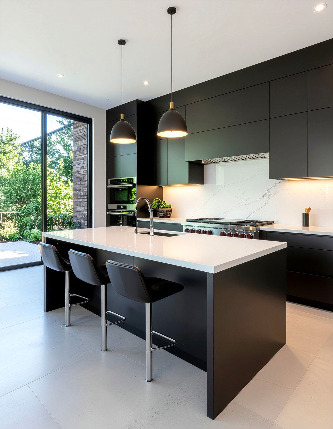 Modern Black Kitchen Island - 30 black kitchen ideas