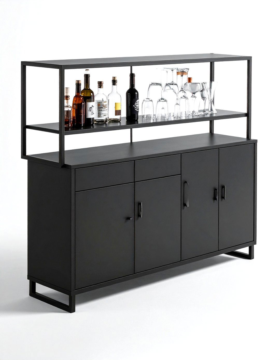 Modern Black Metal Sideboard - 30 dining room buffet ideas