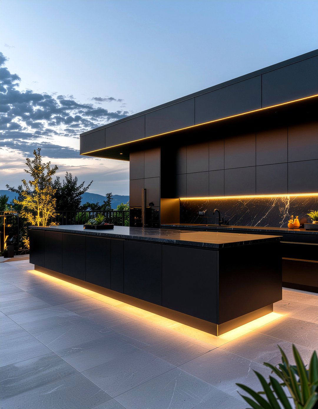 Modern Black Outdoor Bar - 30 outdoor kitchen bar ideas