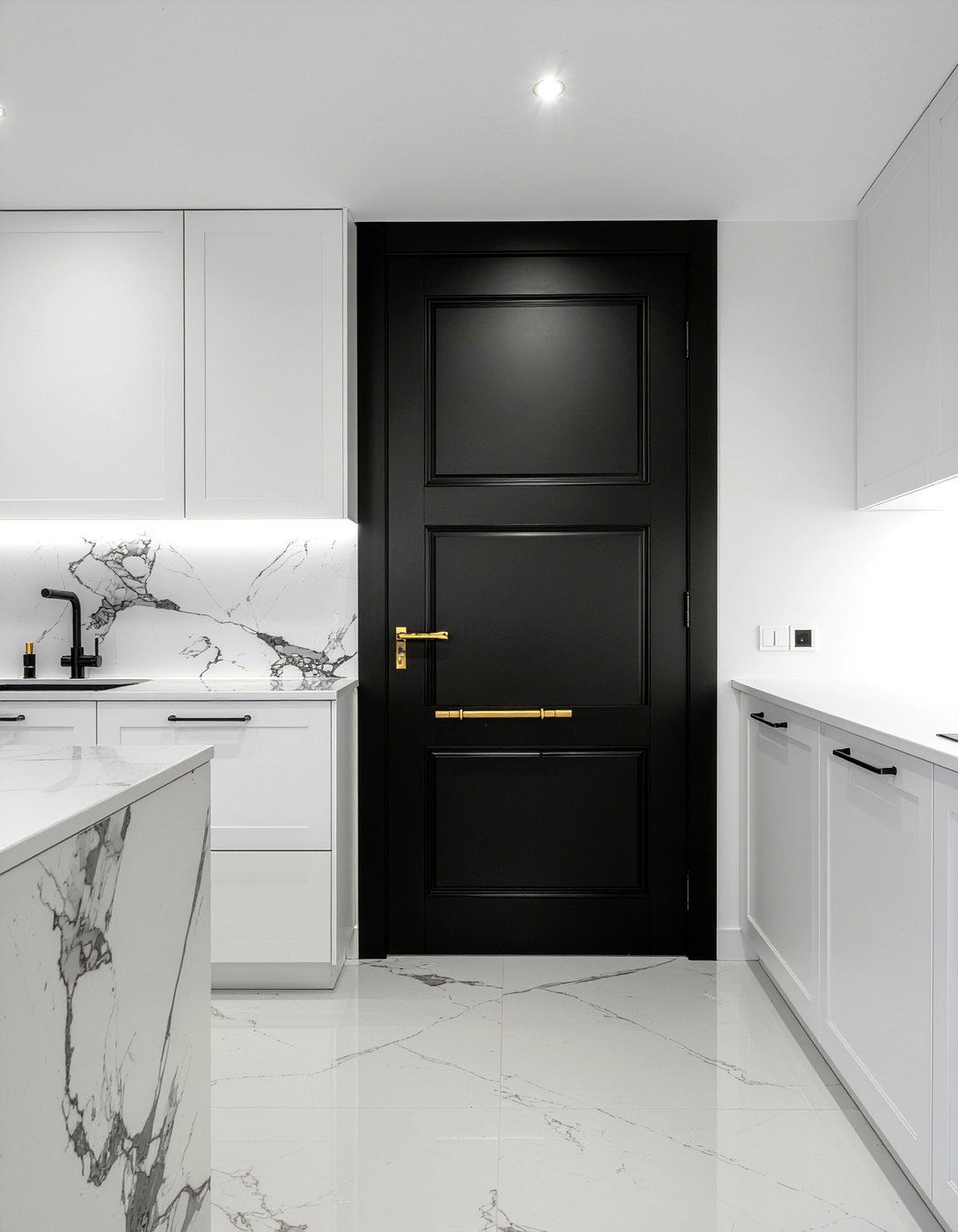 Modern Black Pantry Door - 30 pantry door kitchen ideas